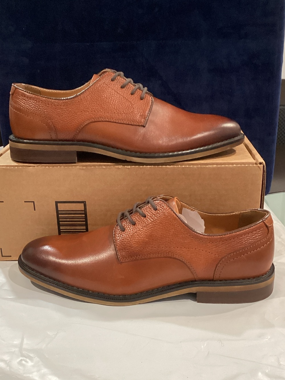 Nordstrom Rack Men’s 8M Cognac Leather Dress Shoes Ortholite